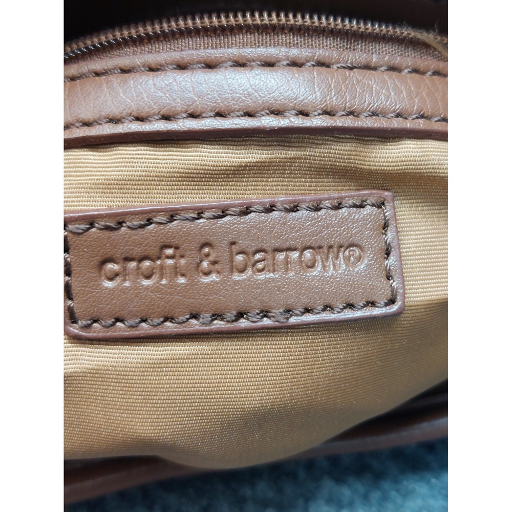 Croft & Barrow Women Shoulder Bag Small Brown Stripe Braided Leather Trim Casual - Picture 15 of 16